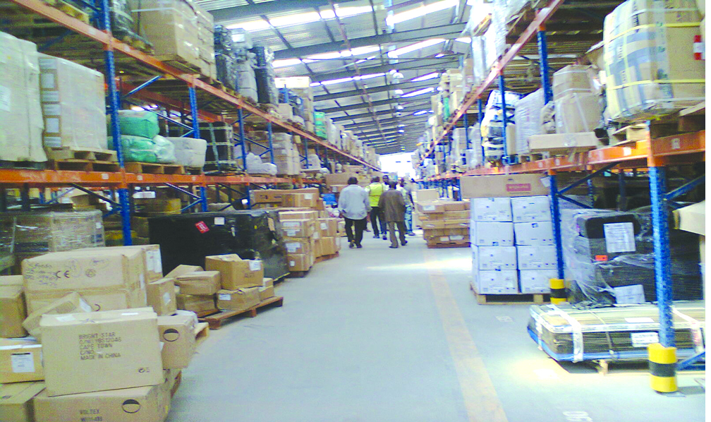 NAHCO Warehouse - cargo waiting to be cleared in Lagos
