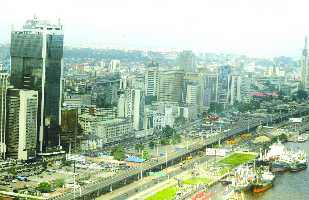 Aerial view of Lagos Island