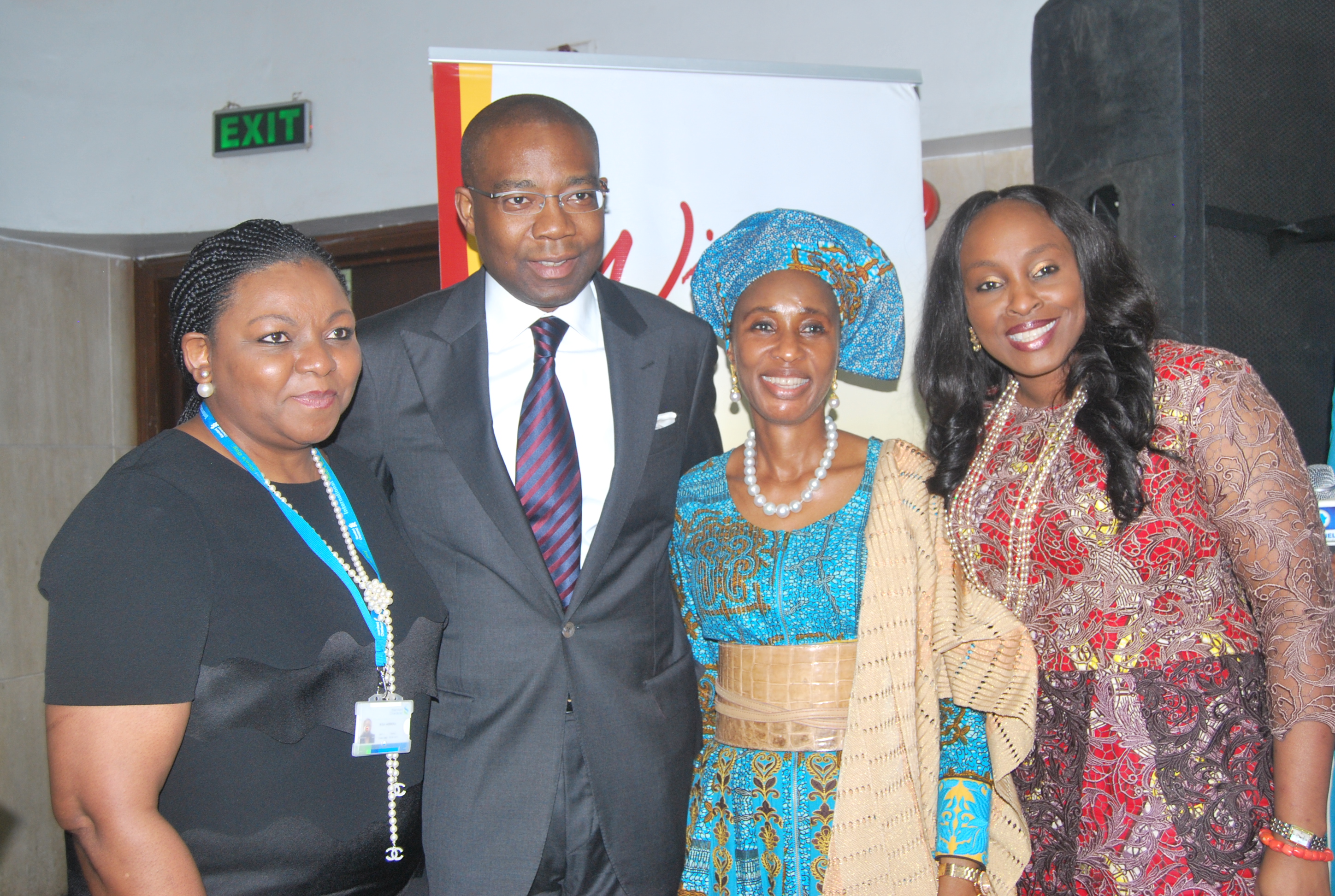 From left: Mrs Bola Adesola, MD/CEO, Standard Chartered Bank; Mr Aigboje Aig-Imoukhuede, President of the Council, Nigerian Stock Exchange;  Ms. Evelyn Oputu, former MD/CEO, Bank of Industry; and  Chairperson, WimBiz, Osayi Alile at the 2015 WimBiz Annual Lecture in Lagos.